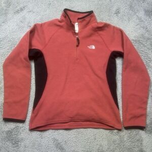 The North Face FLIGHT SERIES Pullover Womens L Pink Black 1/4 Zip Fleece Outdoor